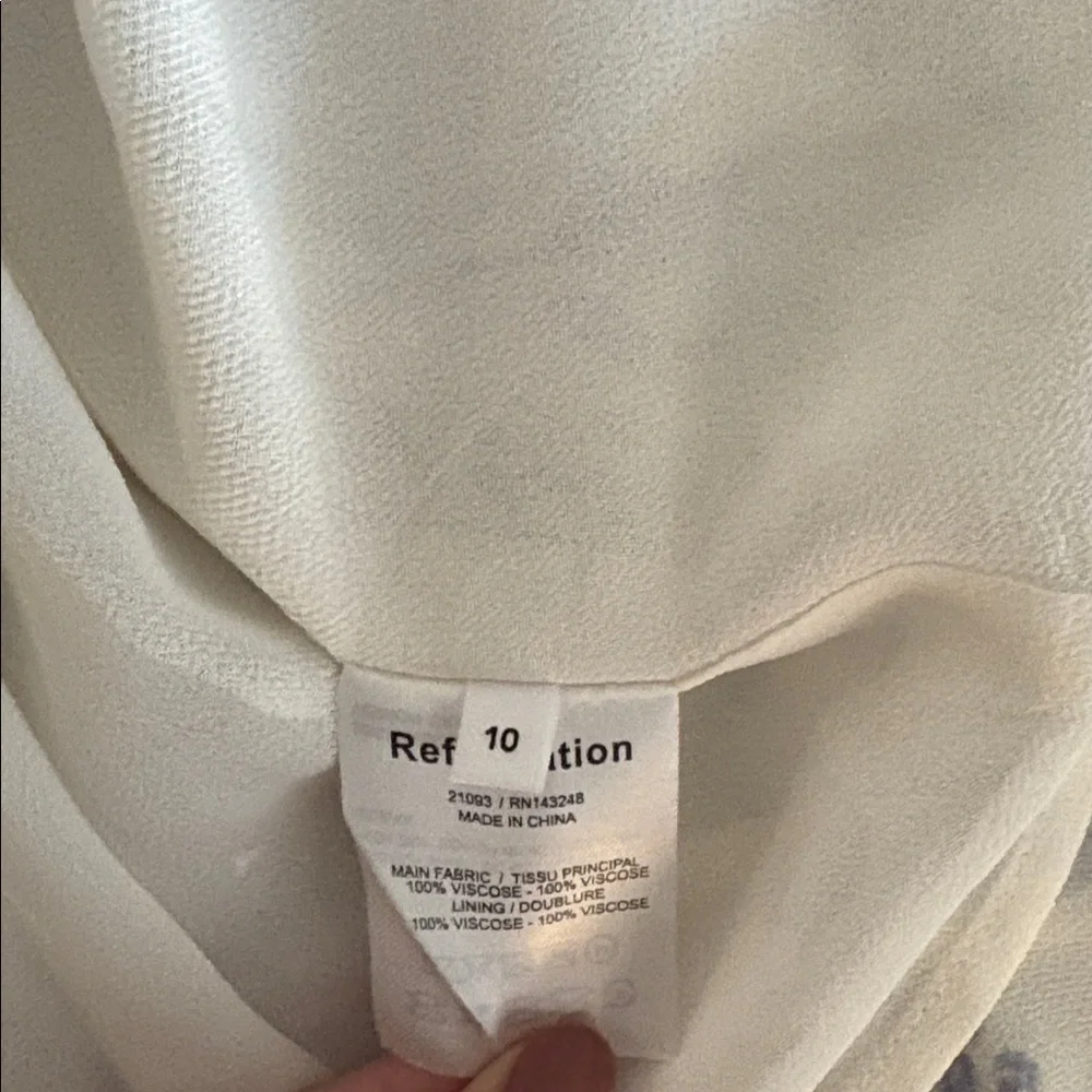 Reformation Embry Midi Dress in Laurel Blue and White Size 10 - Picture 10 of 12